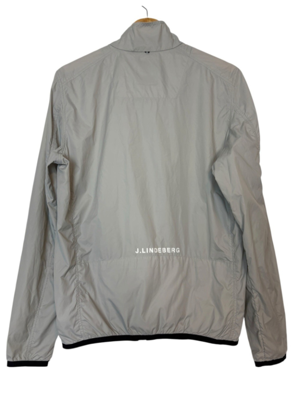 J.Lindeberg Becket Golf Packable Jacket Men's M Lightweight Full Zip Gray Nylon